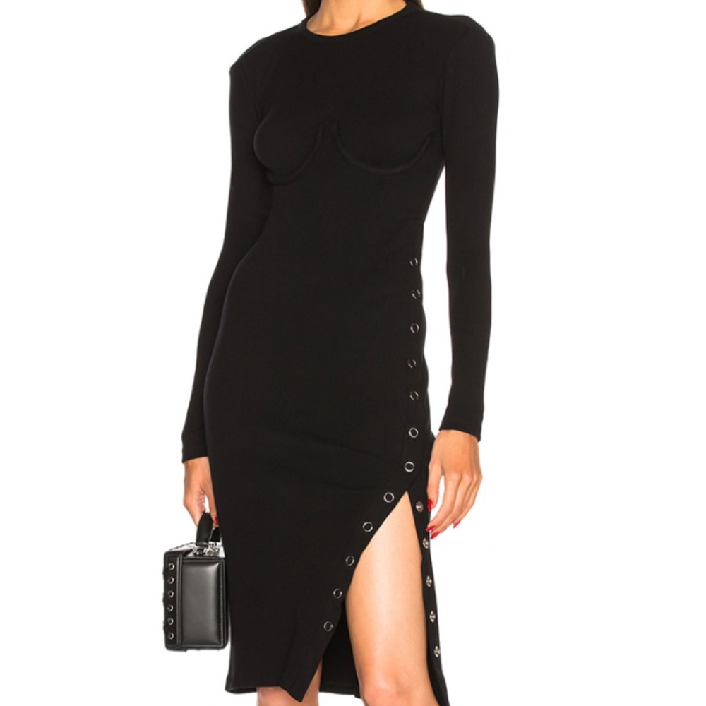 Fleur Du Mal Knit Dress With Side Snaps - Black, S